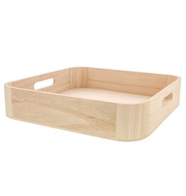 Square tray with handle natural