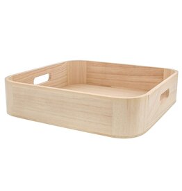 Square tray with handle natural