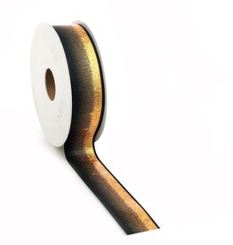 Fedin ribbon - black with gold - 25mmx15m