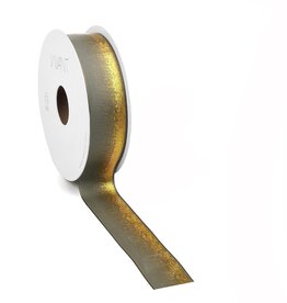 Fedin-Band – Moosgrün mit Gold – 25 mm x 15 m