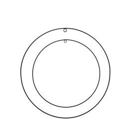 Metalen decoratie ring zwart  1 van 30 cm en 1 van 40 cm