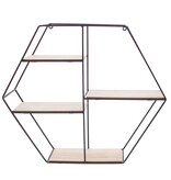 4-stage hexagon metal and natural wood black - 480*415*110mm - 1 piece