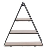 Triangle 3 étages métal et bois naturel noir - 265*292*78mm - 1 pièce