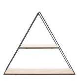 2-traps driehoek metaal en naturel hout zwart - 590*510*150mm - 1 stuks