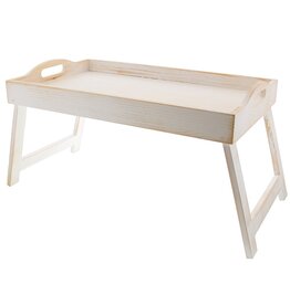 Plateau en bois pliable blanc