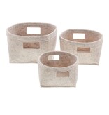 Vilten mandjes beige  - 220*120*220mm -  4 x set van 3 stuks