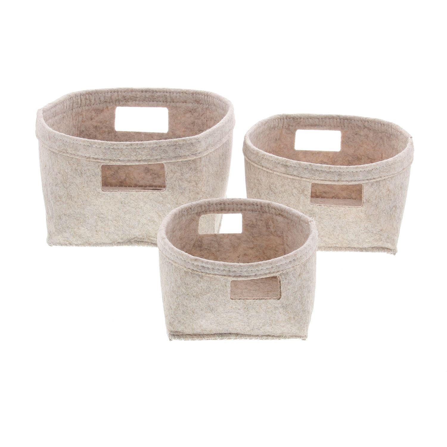 Filzkörbe beige - 220*120*220mm - 4 x Set à 3 Stück