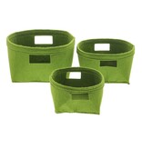 Felt baskets green - 220*120*220mm - 4 x set of 3 pieces
