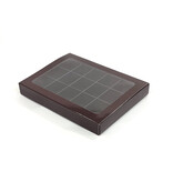 Braun Klarsichtschachtel für 15 Pralinen mit Sleeve - 175*120*27mm - 50 Stück