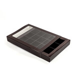 Braun Klarsichtschachtel für 15 Pralinen mit Sleeve - 175*120*27mm - 50 Stück