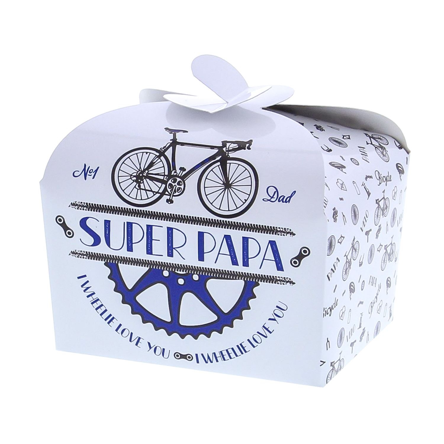 "Bike" Super Papa ballotin met vlindersluiting - 250 gram - 48 stuks