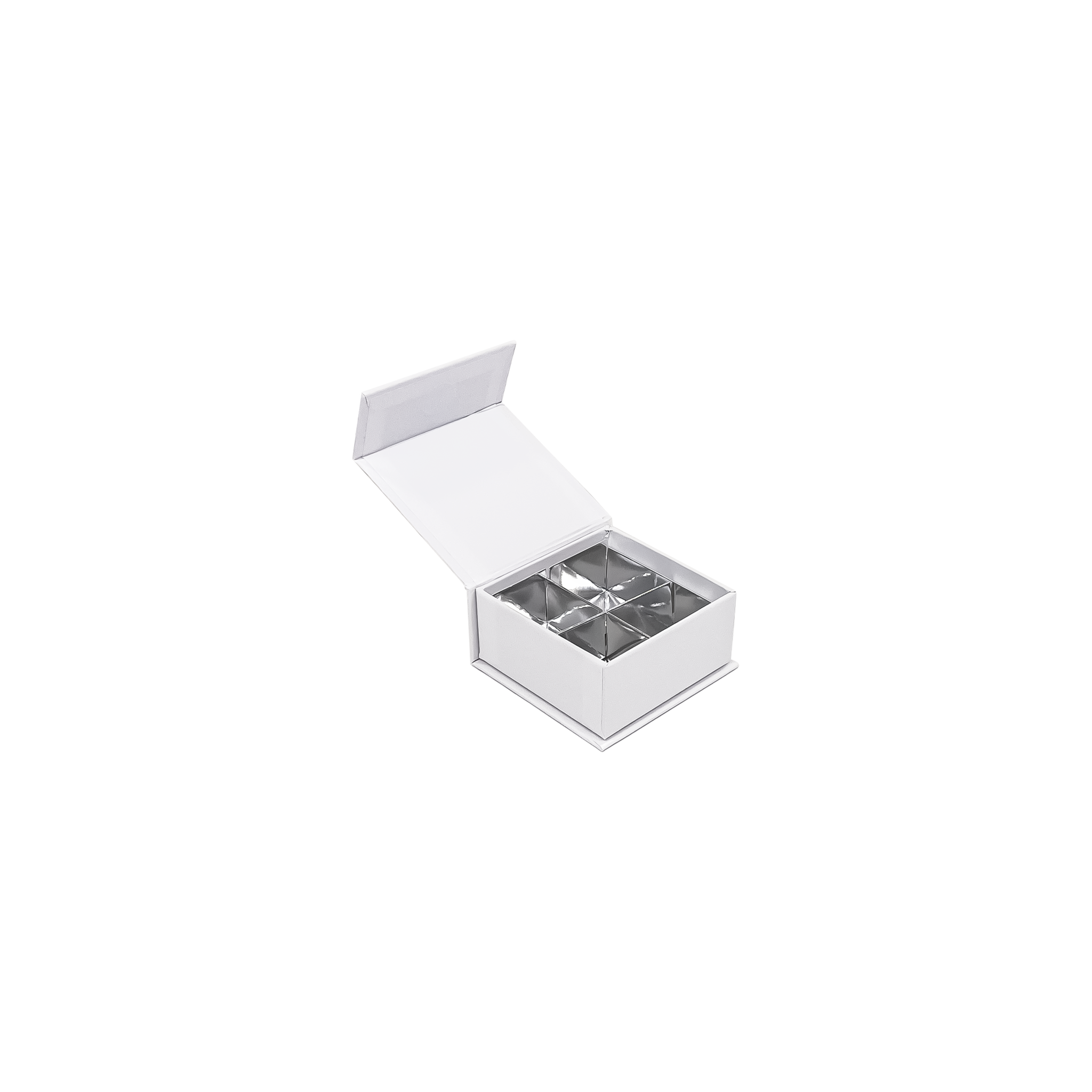 Magnet box (white) - 4 bonbons - Pralibon