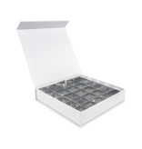 Magnet box (white) - 25 bonbons - 12 pieces