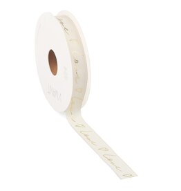 Love written Band  Creme mit Gold