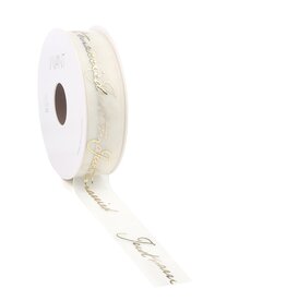 Just Married woven edge Band - Gold