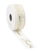 Just Married woven edge Band -Gold