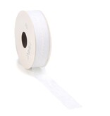 Just Married woven edge Ribbon - white