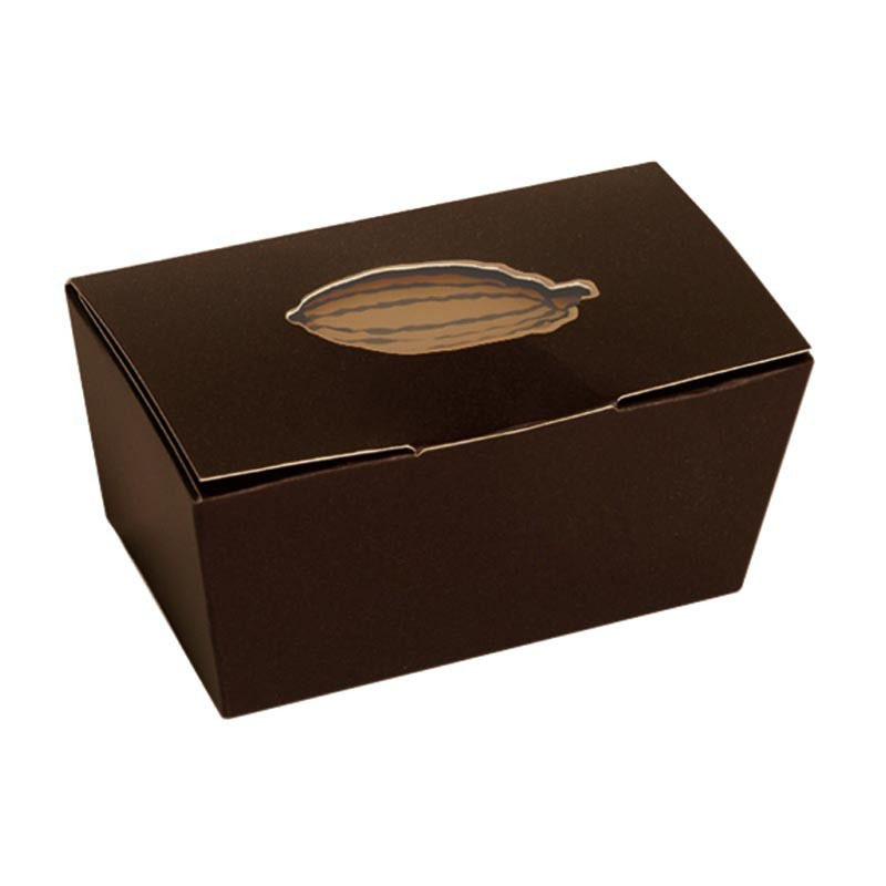 Ballotin met cacaoboon uitsnijding (bruin) - 50 stuks