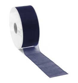 Organza ribbon without wire - dark blue