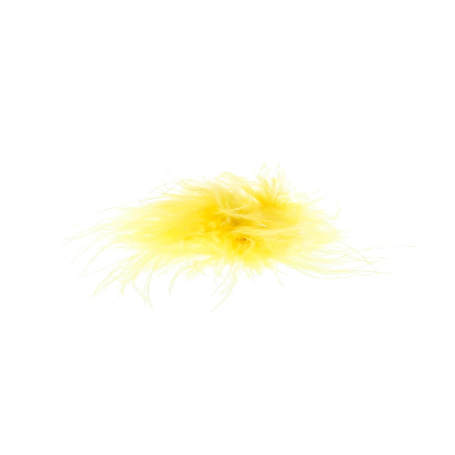 Feathers Pompom with self-adhesive sticker Yellow - 50 pieces per bag