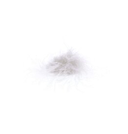 Federn-Pompom mit selbstklebendem Aufkleber Weiß