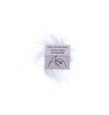 Feathers Pompom with self-adhesive sticker White - 50 pieces per bag