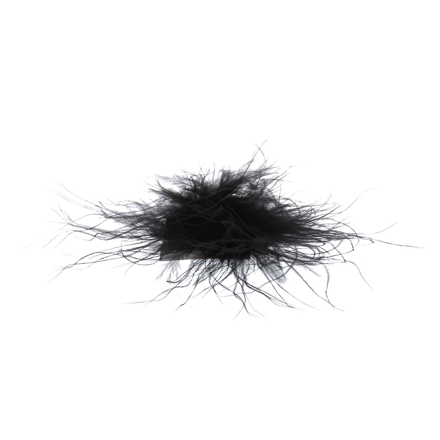 Feathers Pompom with self-adhesive sticker  Black - 50 pieces per bag