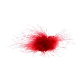 Feathers Pompom with self-adhesive sticker  Red - 50 pieces per bag