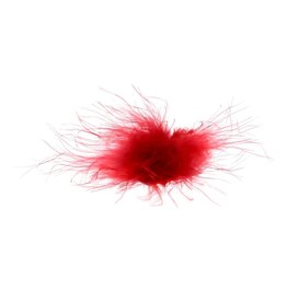 Federn-Pompom mit selbstklebendem Aufkleber Rot