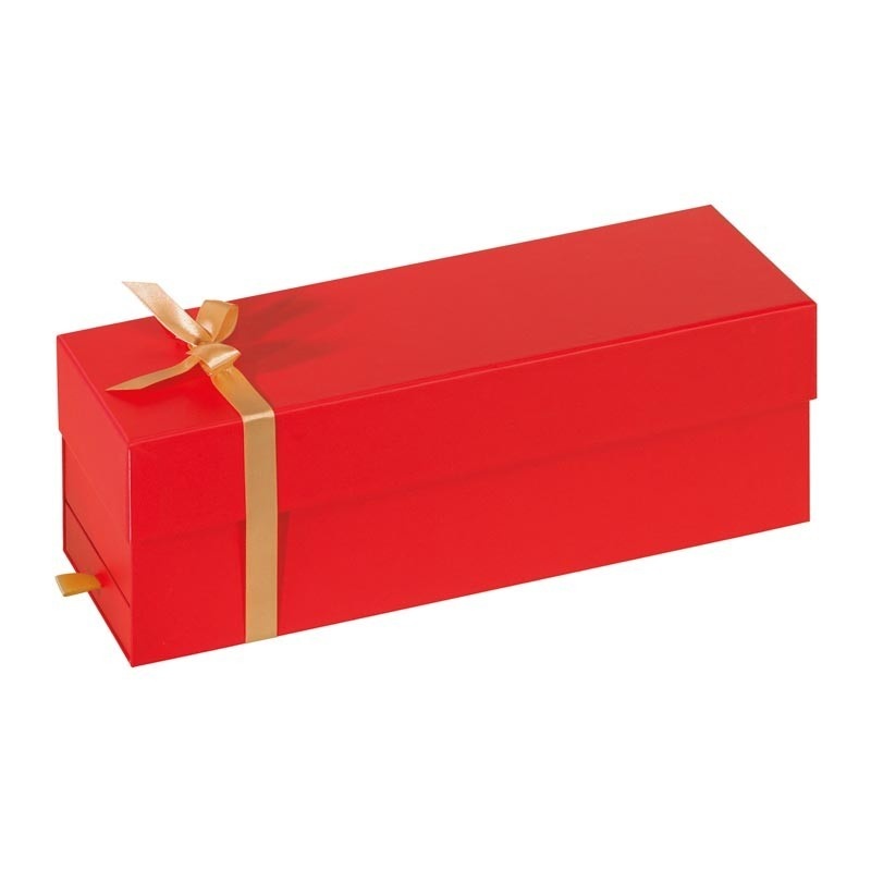 Festivity Rouge boîte pour 1 bouteille et 500g de chocolat - 3 pièces