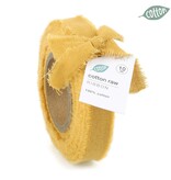 Cotton raw ribbon ocher yellow - 15 mm*10 m