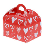 Sweetbox with handle 125-150 gr. "Tingy" hearts - 76*60*84mm - 48 pieces