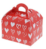 Sweetbox with handle 500 gr. "Tingy" hearts - 120*96*130mm  - 48 pieces