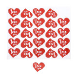 Shiny sticker "Tingy" heart-shaped with text I Love you - 125 pieces