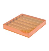 Boîte avec couvercle transparent (orange) - 12 pièces