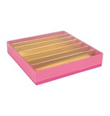 Box with transparent lid (fuchsia) - 12 pieces
