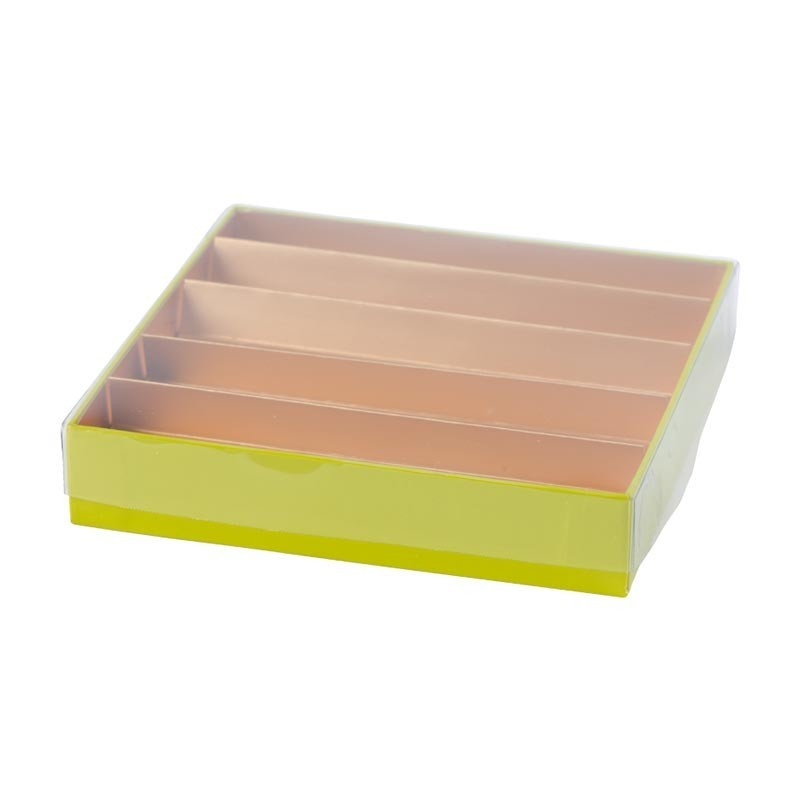 Schachtel mit transparentem Deckel (grün) - 12 Stück