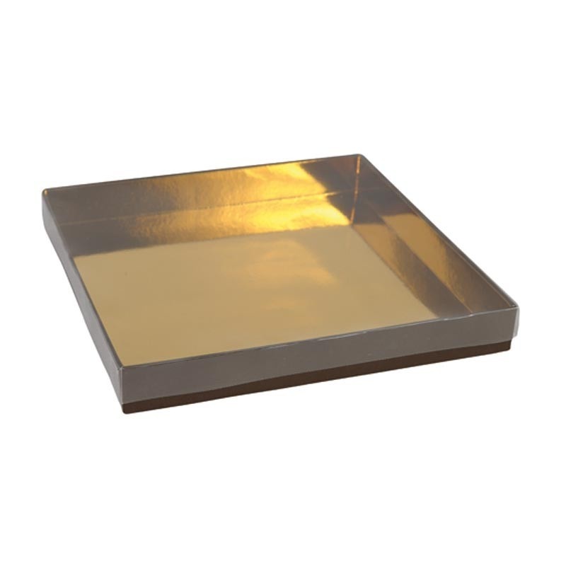 Box with transparent lid (chocolat) - 12 pieces