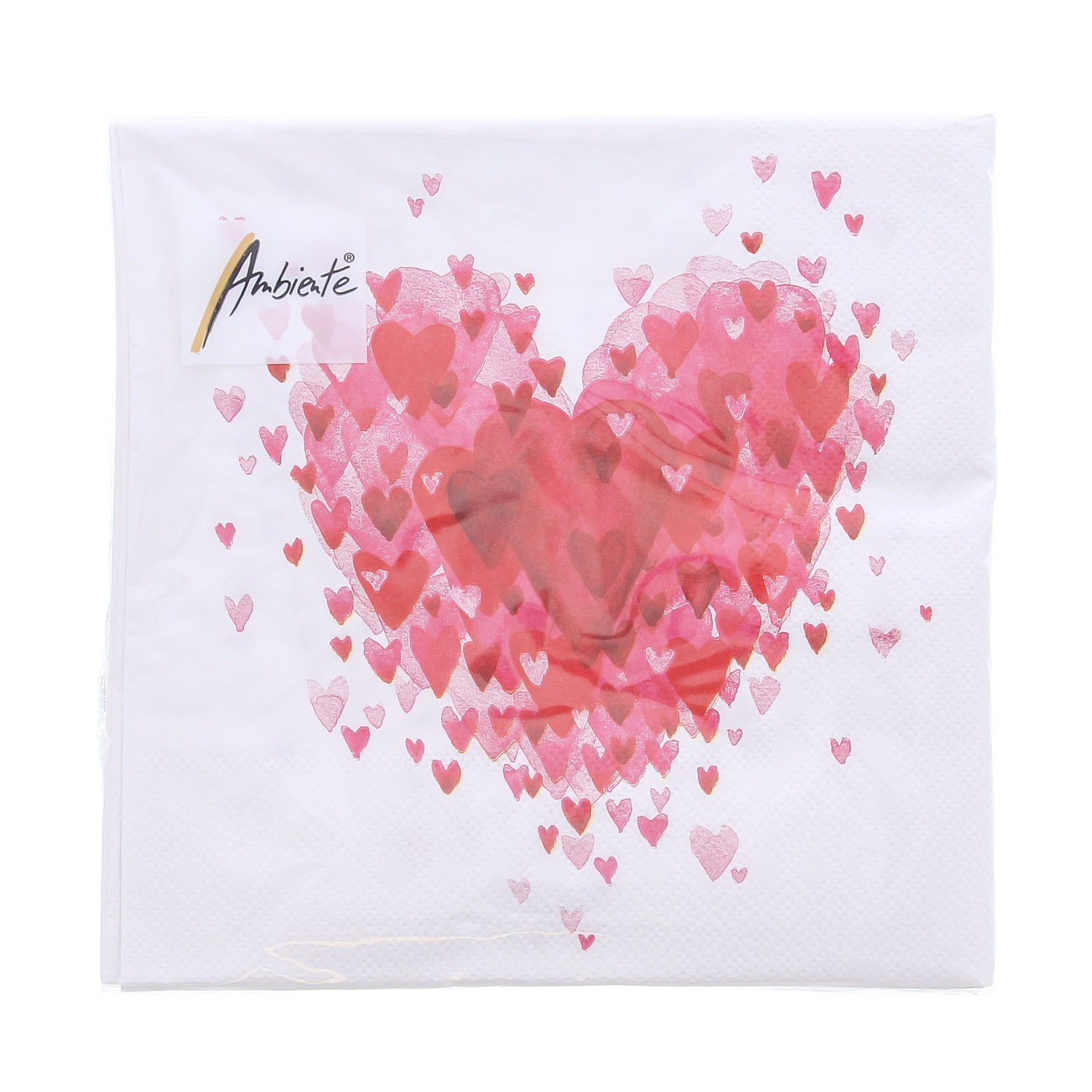 Serviette Heart of hearts 33 cm x 33 cm - 165 * 165 * 25 mm - 1 paquet avec 20 serviettes