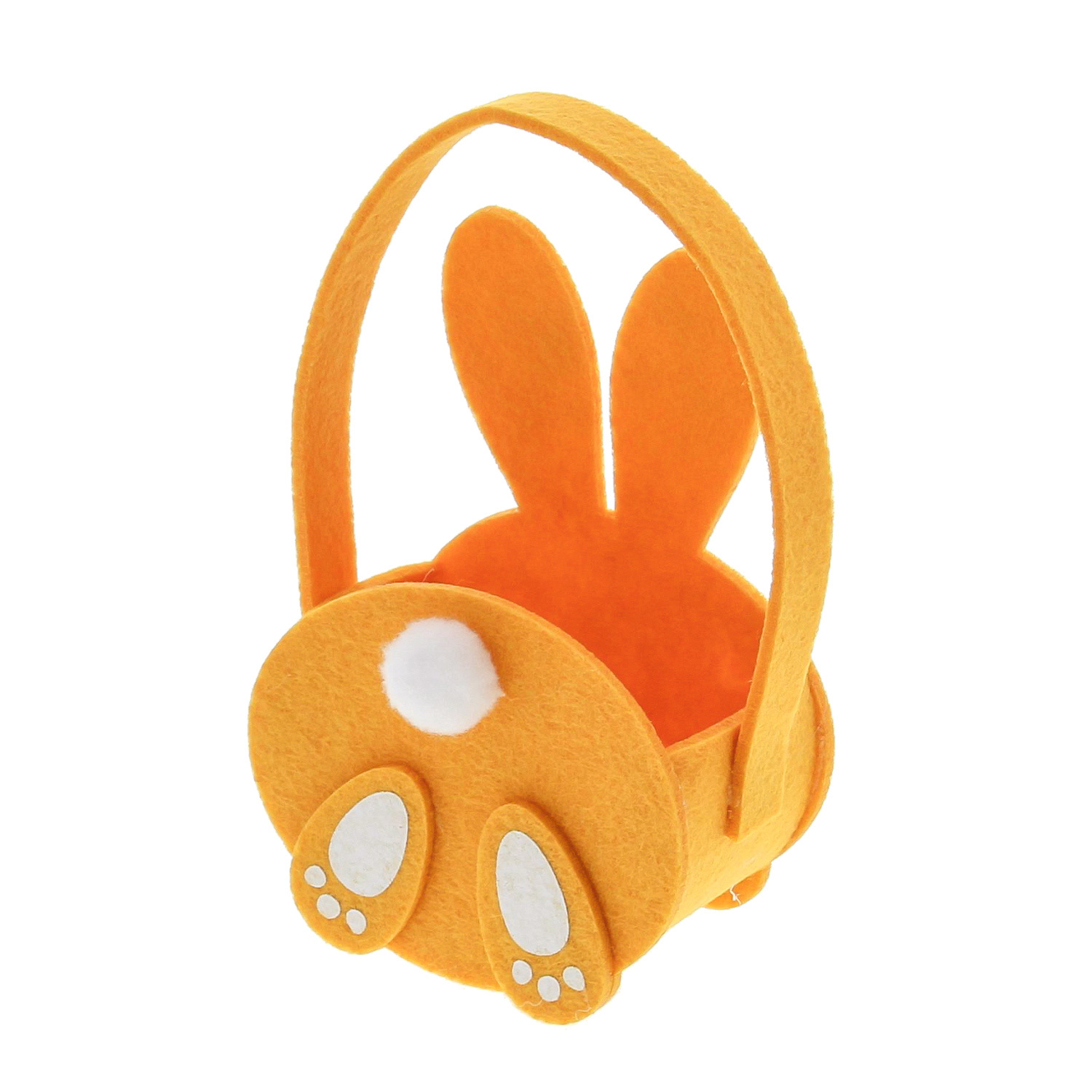Rabbit "Pompon" basket with handle medium- dark yellow-  105*75*180 mm - 8 pieces