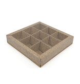 Boîte cacao carré avec interiéur pour 9 pralines - 115*115*25mm - 40 pièces
