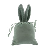 Rabbit "Glimpy" pull bag with ears - smokey green - 125*10*220mm - 12 pieces