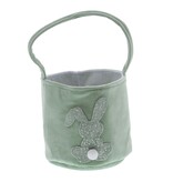Rabbit "Glimpy" basket with handle high - smokey green - 120*120*110 mm - 6 pieces