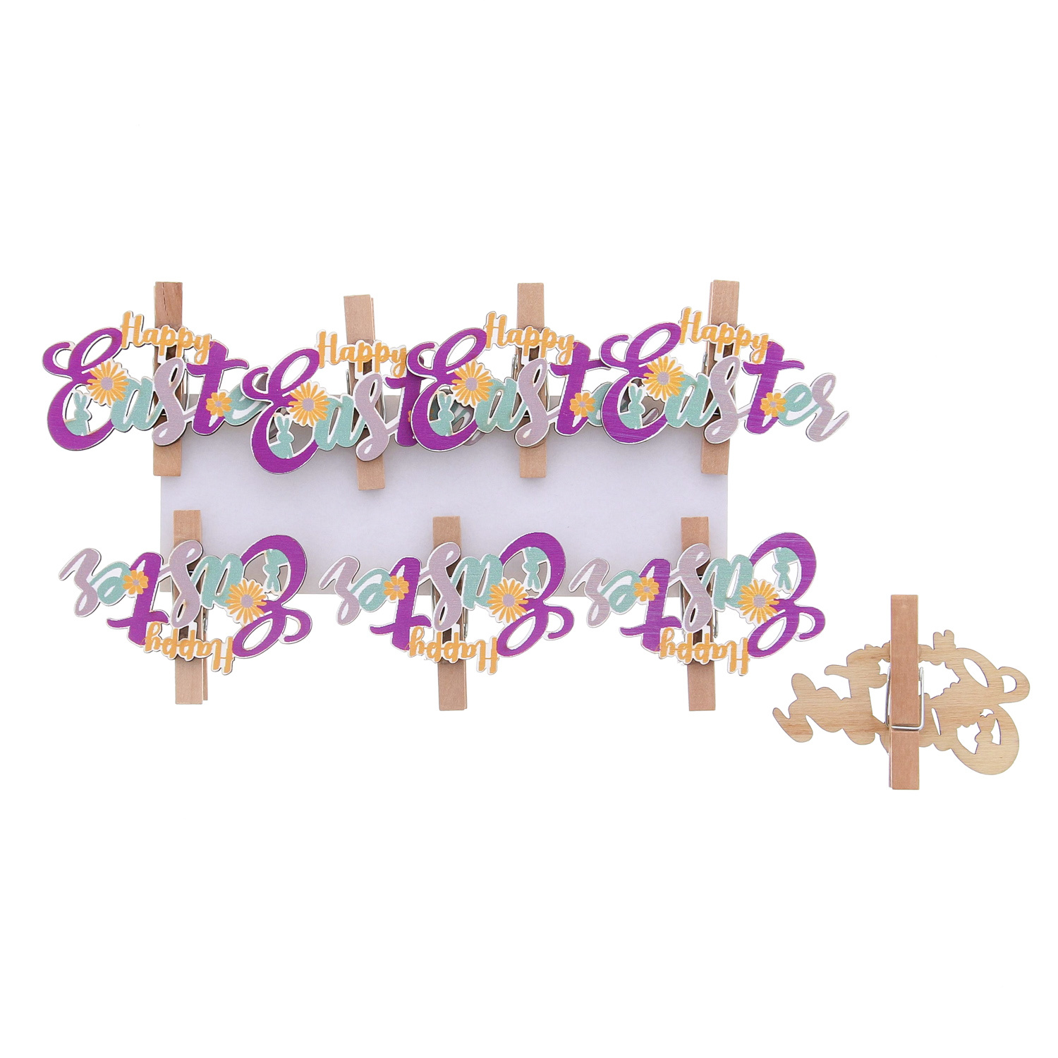 Clip Lapin "Pompom" Joyeuses Pâques - 65*12*48mm - 48 pièces