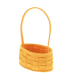 "Loom" felt basket oval with handle - dark yellow  - 150*90*250 mm - 6 pieces