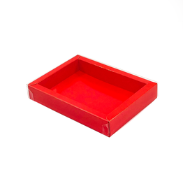 GK7 Boîte de fenêtre avec couvercle transparant (rouge) - 130*90*27mm