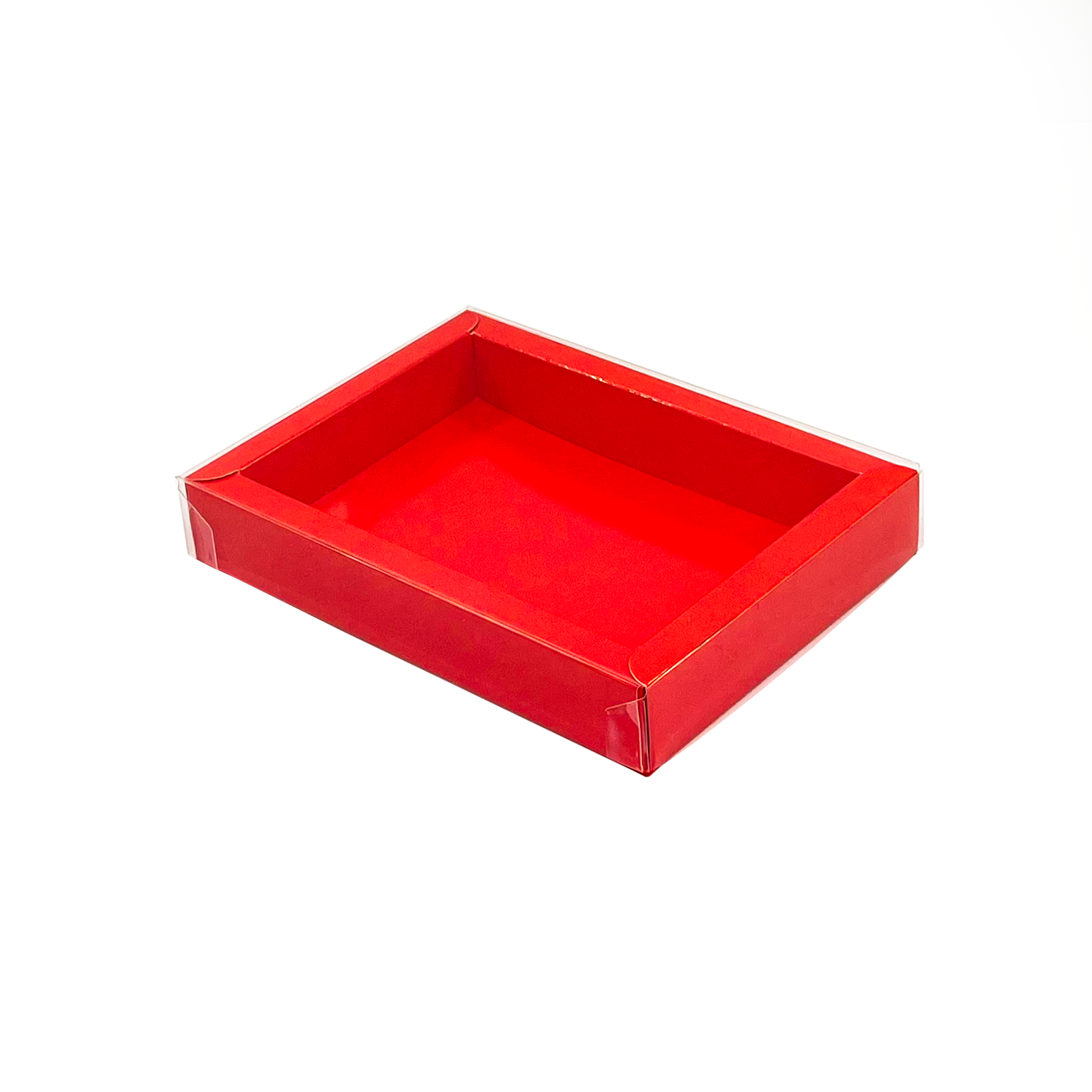GK1 Boîte de fenêtre avec couvercle transparant (rouge) - 130*90*27mm - 100 pièces