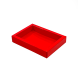 GK1 Boîte de fenêtre avec couvercle transparant (rouge) - 130*90*27mm - 100 pièces