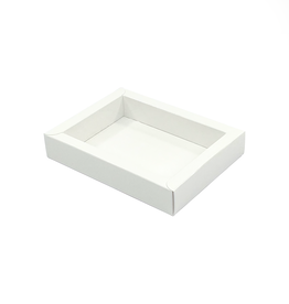 GK1 Window box with transparant lid (shiny white) - 130*90*27mm
