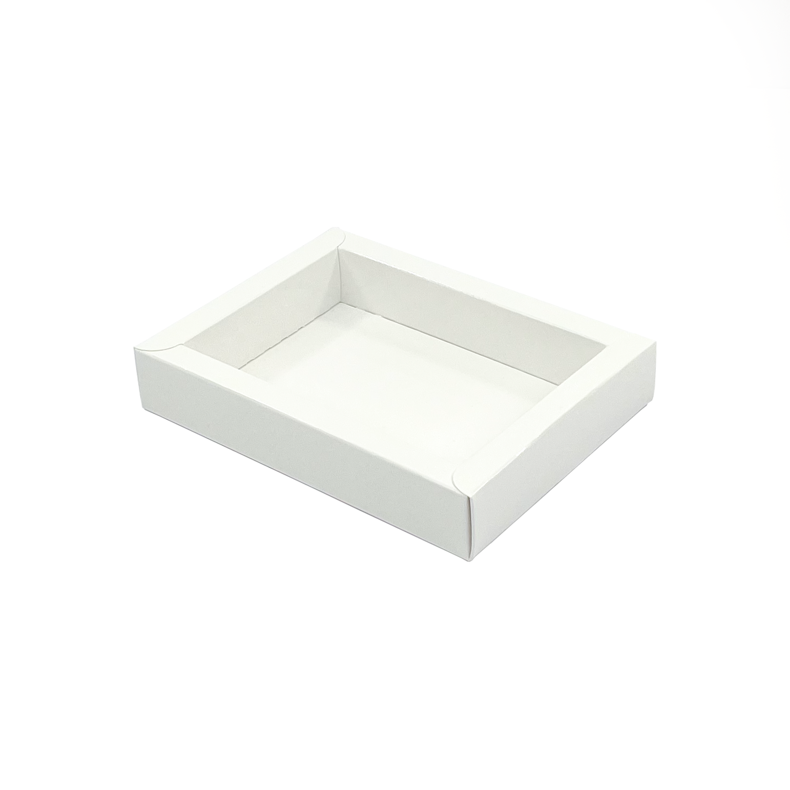 GK1 Window box with transparant lid (shiny white) - 130*90*27mm - 145 pieces
